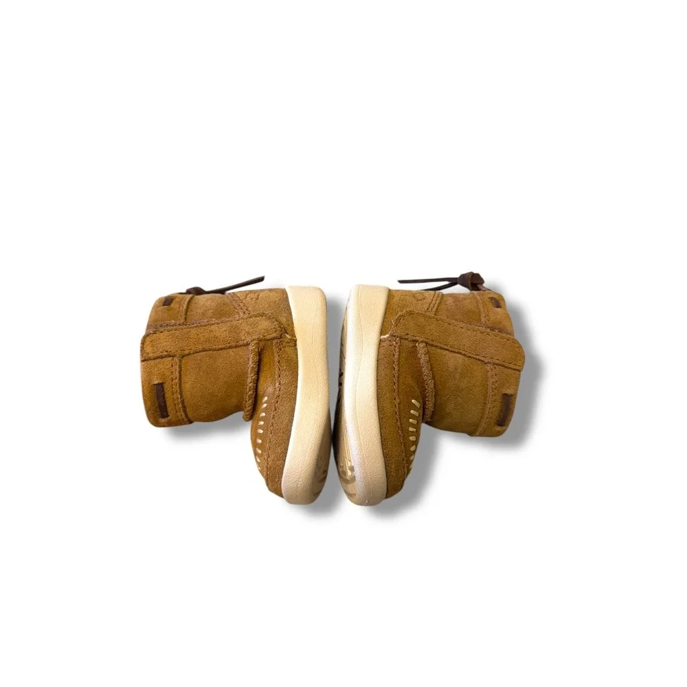 UGG Cali Moc Campfire Boots Infant Size 0/1 Chestnut‎ Suede Fur Lined Cozy